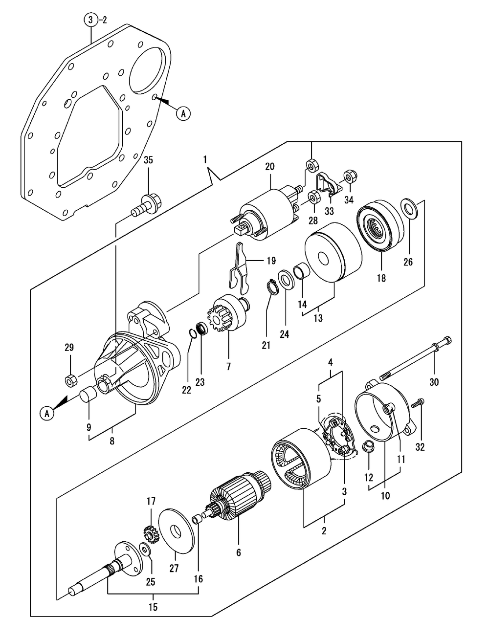 Yanmar Engine Starting Motor Diagram and Parts List for 46G 4X4-1I029Z-1H020Z-37BKD710 Cub Cadet Lawn Tractor Accessories